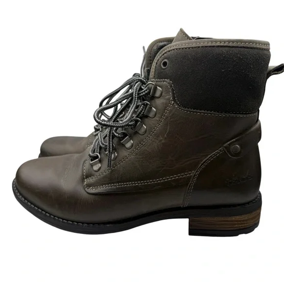 Taos Ringer Boots Women’s Size 6-6.5 Leather Combat Hiking Outdoors Lined - Picture 3 of 12